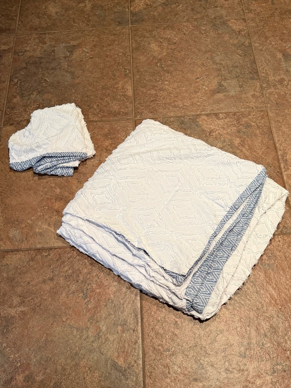 French Connection White Textured Duvet Cover